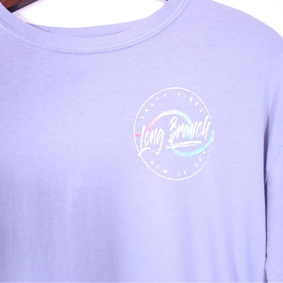 Comfort Colors Long Sleeve Tee Men’s M Light Blue Graphic Logo Shirt - Picture 5 of 14